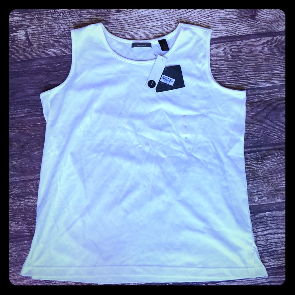 ❤️Liz Claiborne 1X White cotton tank top